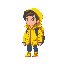 kid with yellow jacket and backpack