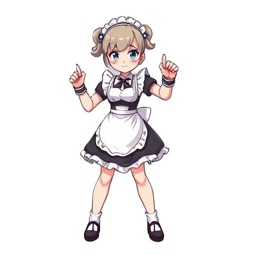 maid in fight pose