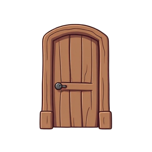 a pixel wooden door