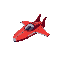 scifi sport red jet, bold elongated ffront, only 3 shades per color