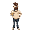 professional beer drinker with beer belly