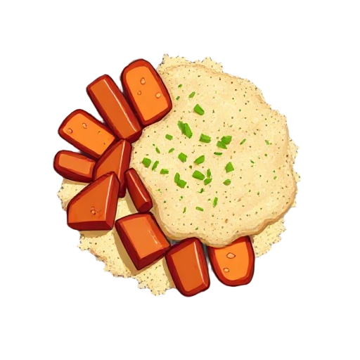 bbq plate with toasted cassava flour
