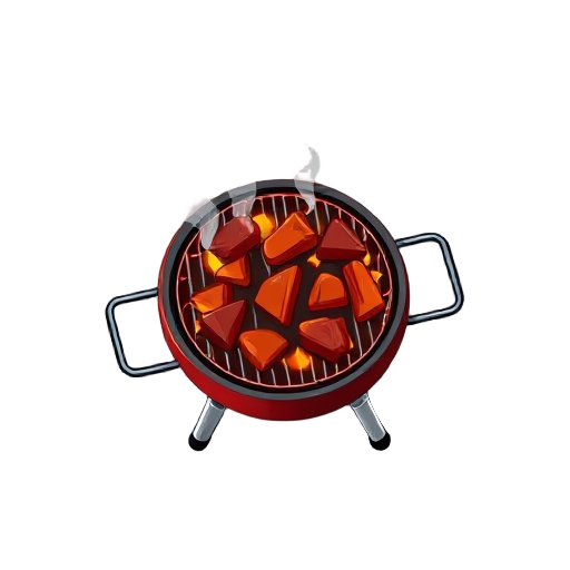 bbq grill with hot coals and smoke