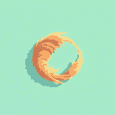 a circle made of a bird feather, minimalistic style
