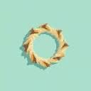 a circle made of a bird feathers, minimalistic style