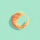 a circle made of a bird feather, minimalistic style