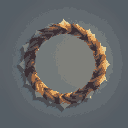 a circle made of a bird feathers, minimalistic style