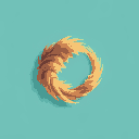 a circle made of a bird feather