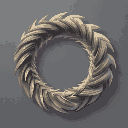 a circle made of a bird feather
