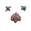 small fighter space ship frigatte viewed from the top looking similar ships from defender