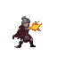 create a pixel art sprite animation of a warrior shooting a fireball, with 12 frames at 64x64 resolution, in a retro rpg game style. the fireball should be orange-red with a burning effect, and the wa