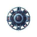 circular space ship, top down