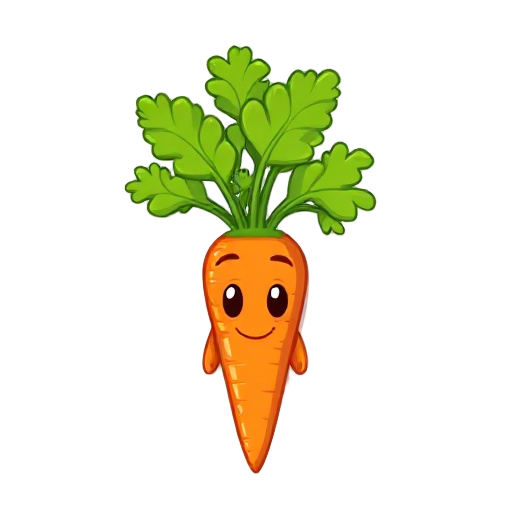 sprite for top down game. character. live carrot.