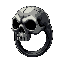 chatgpt сказал: death ring — a bone ring with a dark aura. the top has a skull with hollow eyes, cracks, and a slightly open jaw, frozen in a silent scream. matte gray-to-black tones enhance its ancient, sinister look.
