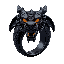 the hell dragon ring is crafted from dark metal with an ancient, forged appearance; its top features a detailed dragon head with sculpted scales, fangs, and horns, while the eyes burn with fiery light, creating the impression of a living gaze. the ring ca