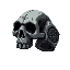 chatgpt сказал: death ring — a massive bone ring in a dark, ominous style. the top features a detailed skull with deep eye sockets and cracks, while the sides are carved with rune-like patterns. its matte surface in gray and near-black tones emphasizes th