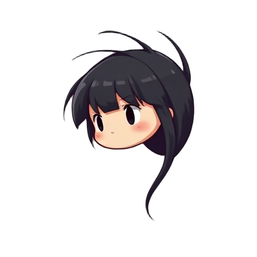 a girl with long black hair is falling, her hair floating upwards, viewed from the side