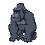 generate a silverback gorilla in the position with both hands on the ground quadruped