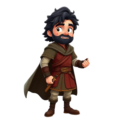 personagem frodo do filme senhor do anéis com caráter menos realista e com animação do personagem andando