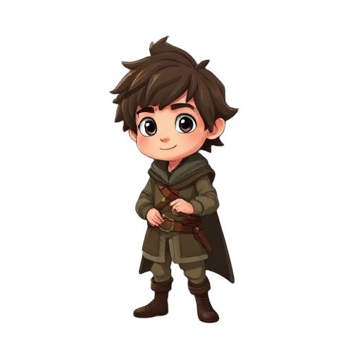make the character frodo from the lord of the rings movie without realism and follow his young characteristics