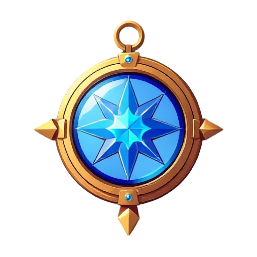 crystal compass with sapphire color