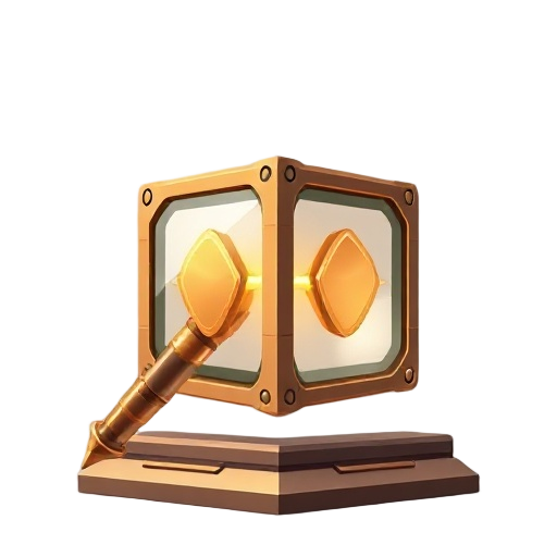 futuristic magic wand bronze color cube generator
