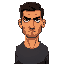 a man in his mid-thirties with an average height and sturdy build. his serious face has deep brown eyes, thick eyebrows, a straight nose, and thin lips. he has tan skin, dark circles under his eyes, a