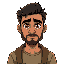 yasser is a man in his mid-thirties, of average height and a sturdy build that reflects his laborious work. his tired face carries serious features: deep brown eyes that suggest constant contemplation