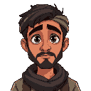 yasser is a man in his mid-thirties, of average height and a sturdy build that reflects his laborious work. his tired face carries serious features: deep brown eyes that suggest constant contemplation
