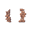 create a 2d pixel art vulnerable wall that can be broken if the player dashed through it. so i want a sprite for the wall not broken and a sprite sheet for the breakable wall to the right of the scree