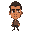 a man in his mid-thirties with an average height and sturdy build. his serious face has deep brown eyes, thick eyebrows, a straight nose, and thin lips. he has tan skin, dark circles under his eyes