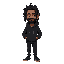 black male braids and a beard wearing a black hoodie