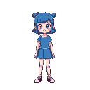 blue girl 2d retro game character