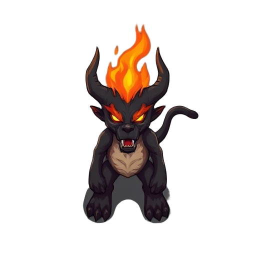 hellhound in flames