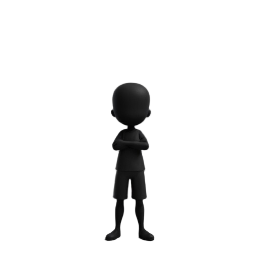 a pixel black shadow figure standing