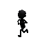 a pixel black shadow figure running