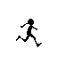 a tall pixel black shadow figure running