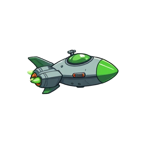 spaceship, green