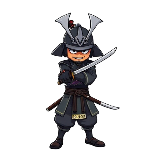 katana samurai in chudan-no kamae stance