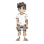basic character with white tshirt and gray shorts