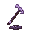 minecraft hoe tool with purple theme