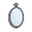 pocket mirror with handle, shaded, no shadow