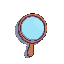 pocket mirror with handle, shaded