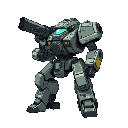battle mech in style of battletech with a heavy weapon 