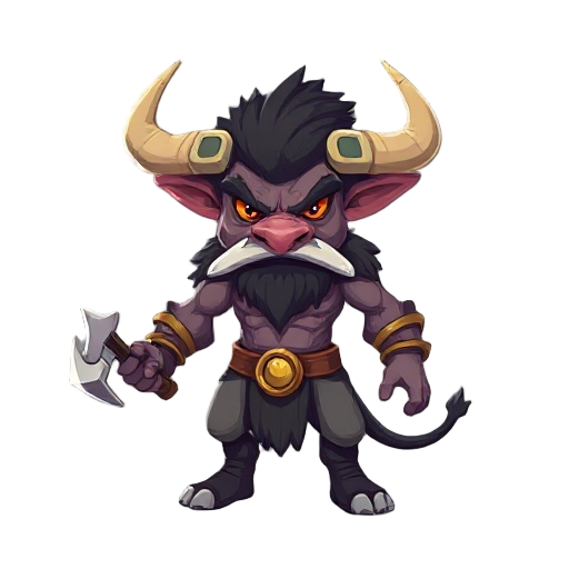 criar um personagem pixel arte minotauro  