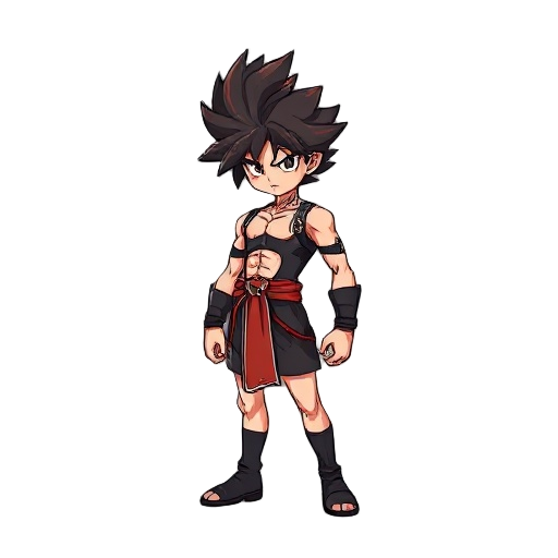 crie uma sprite do yujiro hama como se ele tivesse o poder da kurama