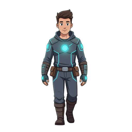 glowing characte walking