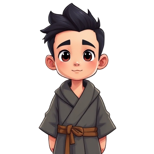 a boy with casual robes