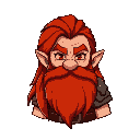 red dwarf warrior with long red hair and beard