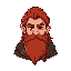 red dwarf warrior with long red hair and beard